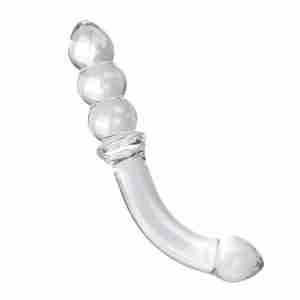 Adamloven 8 Inch Ribbed G-Spot Glass Dildo