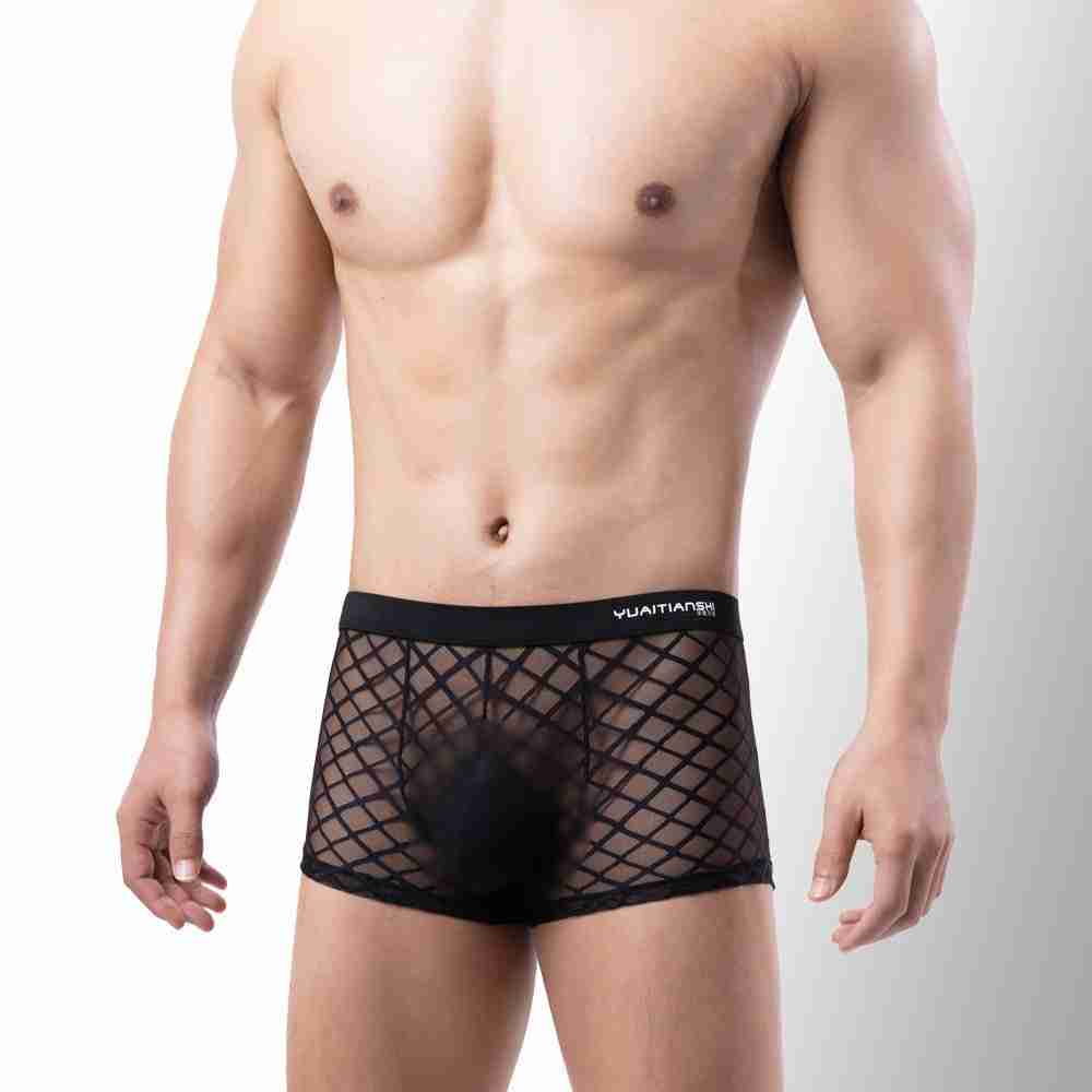 Mesh Shorts With Diamond Patterns