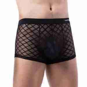 Mesh Shorts With Diamond Patterns