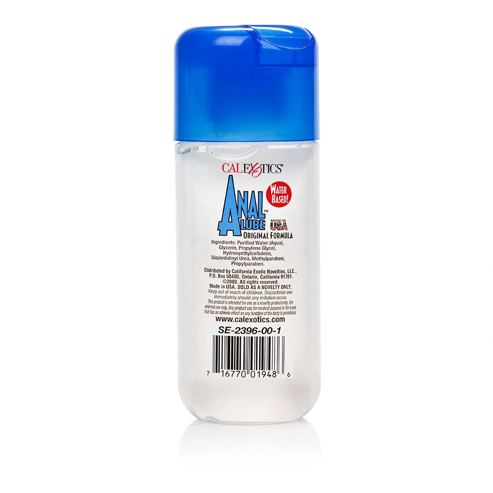 calexotics anal lube original formula water based lubricant back label