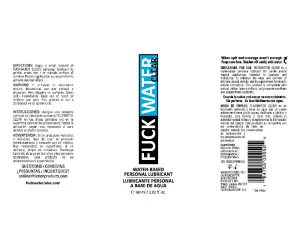 Back package detail for Fuck Water Clear condom compatible lube
