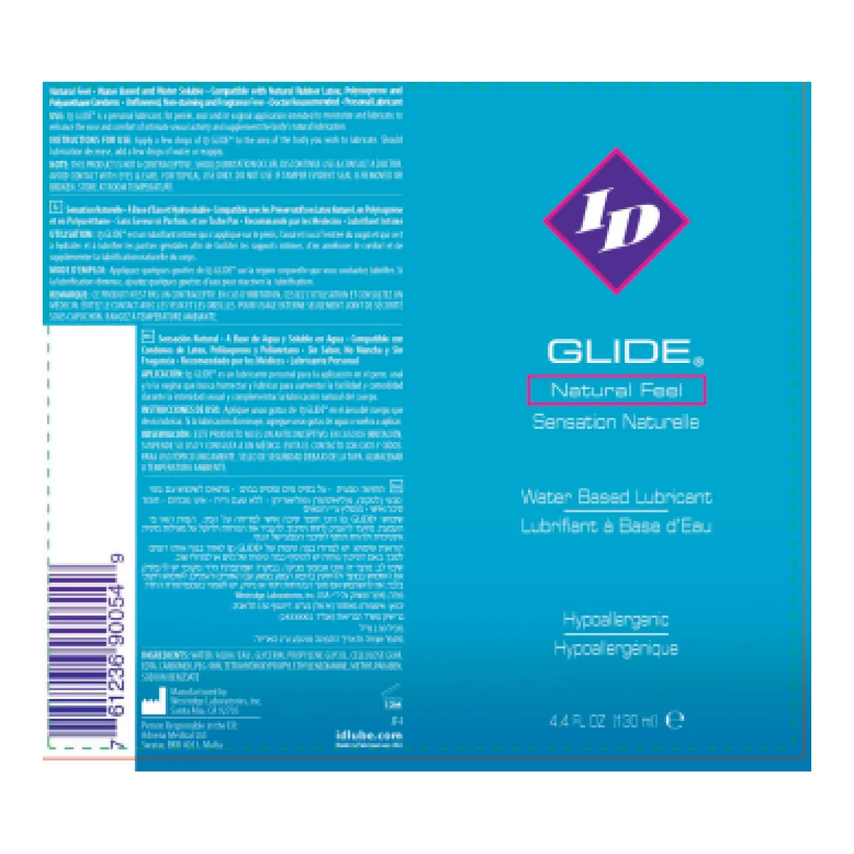 ID Glide Water Based Lubricant 4 Oz Travel Tube packaging or alternate view 2