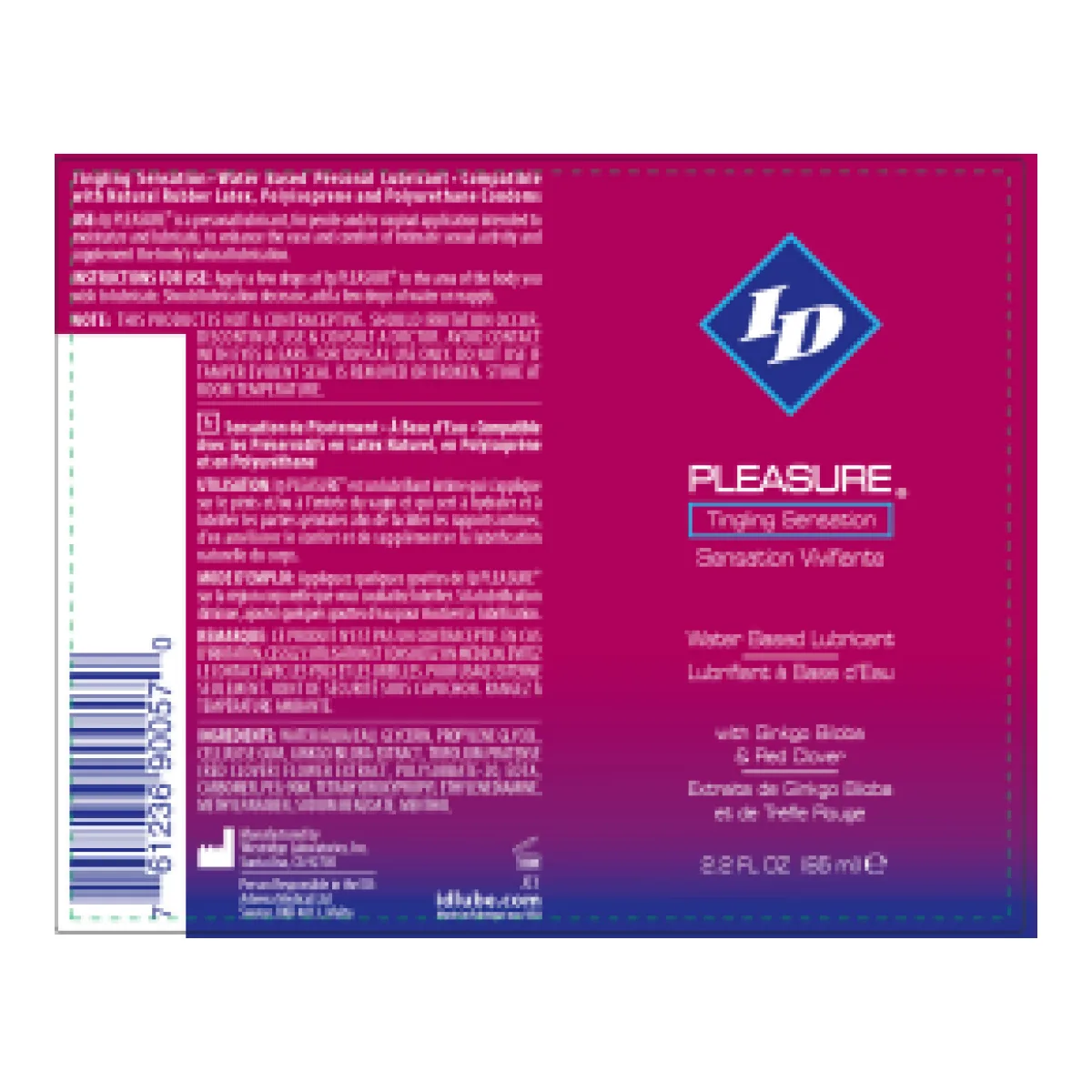 ID Pleasure 2.2 fl oz — Water-Based Personal Lubricant — image 2