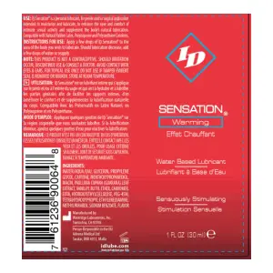ID Sensation Warming Water Based 1 Oz — Warming Water-Based Lubricant 3 ID Sensation Warming Water Based 1 Oz — Warming Water-Based Lubricant — image 2