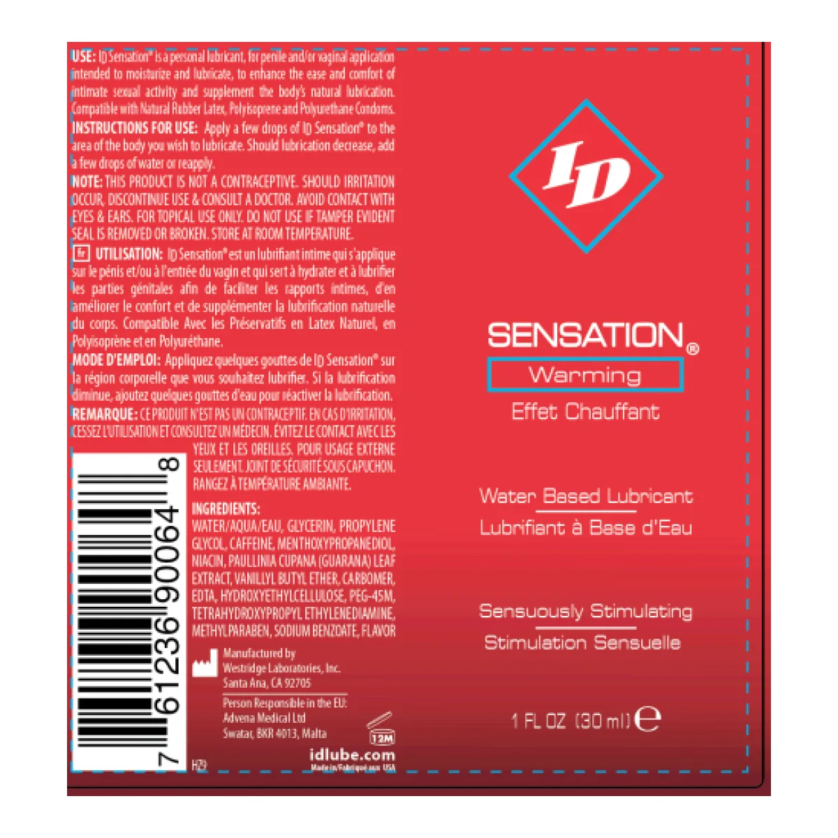ID Sensation Warming Water Based 1 Oz — Warming Water-Based Lubricant — image 2