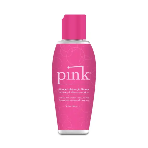 Pink - Silicone Lubricant - 2.8 oz / 80 ml packaging and alternate view