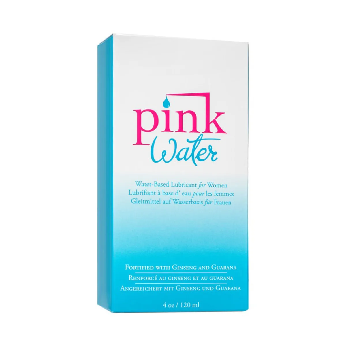 Pink Water Water-Based Lubricant 4 oz 120 ml packaging and alternate view