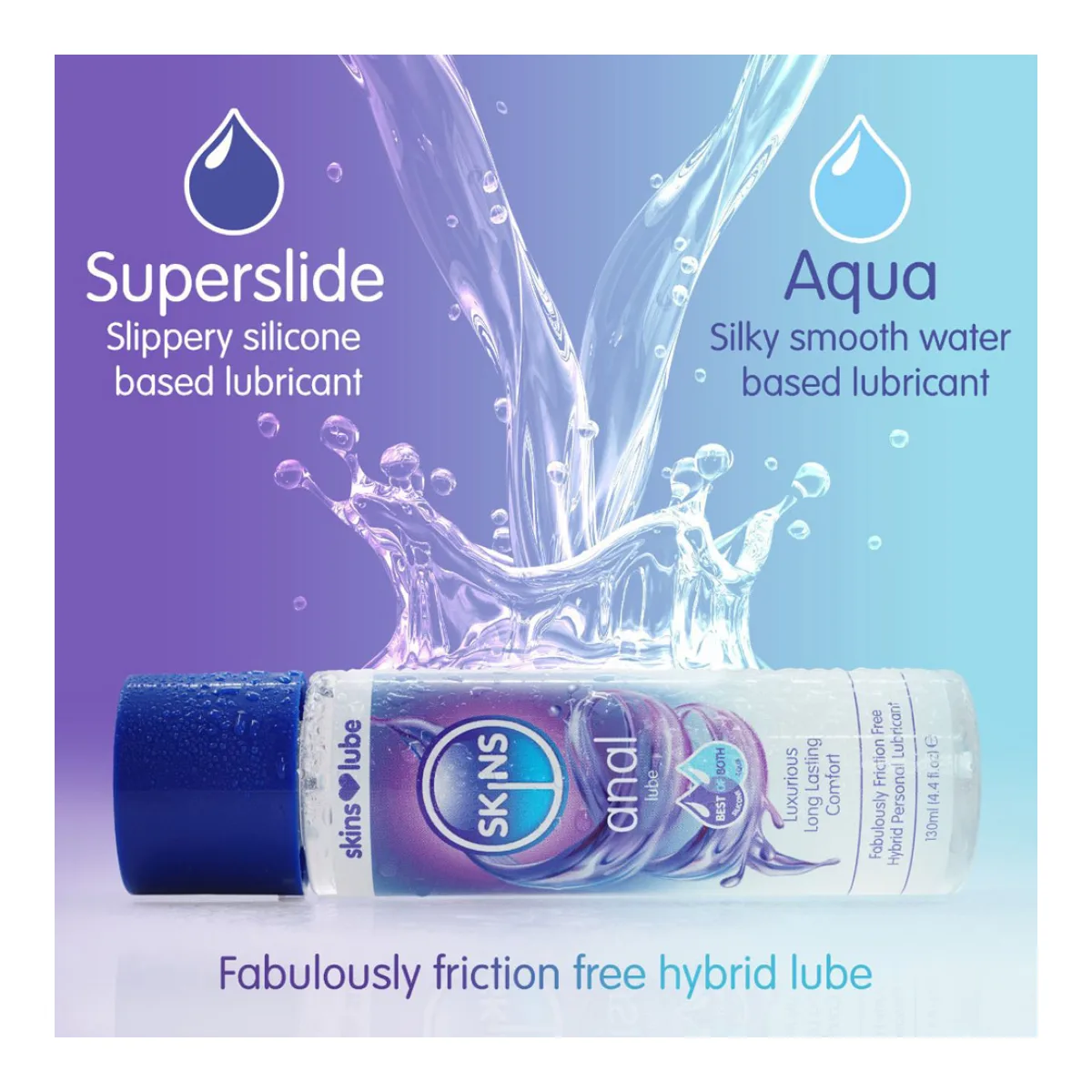 Skins Anal Hybrid Silicone and Water Based Lubricant 4.4 fl oz packaging or alternate view 2