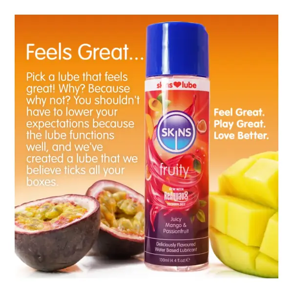 Skins Mango and Passion Fruit Water Based Lubricant 4.4oz 1 Skins Mango and Passion Fruit Water Based Lubricant 4.4oz packaging or alternate view 2