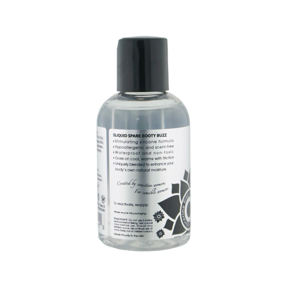 Sliquid Spark Silicone Lubricant 4.2 oz / 125 ml packaging and alternate view