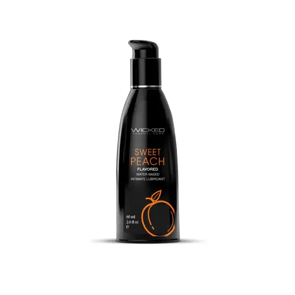 Wicked Aqua Sweet Peach Flavored Water-Based Lubricant 3 Aqua Sweet Peach Flavored Water Based Intimate Lubricant - 2 fl oz product image