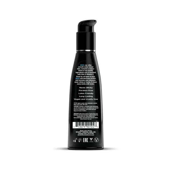 Aqua Water-Based Lubricant - 4 fl oz packaging and alternate view