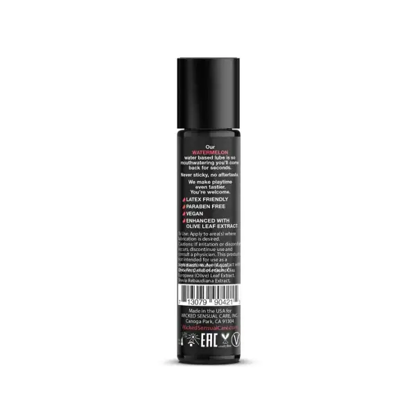 Aqua Watermelon Flavored Water Based Intimate Lubricant - 1 fl oz packaging and alternate view