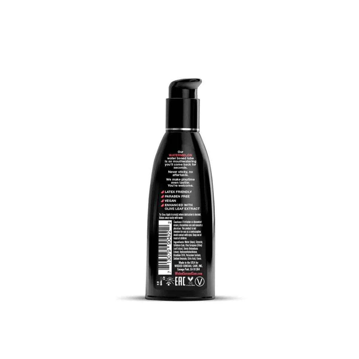 Aqua Watermelon Flavored Water Based Intimate Lubricant - 4 fl oz packaging and alternate view