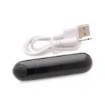 10x Rechargeable Vibrating Metallic Bullet - Black - view 1