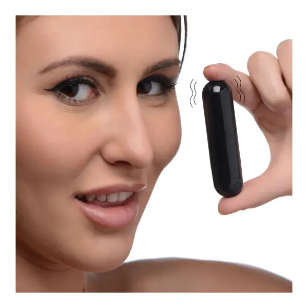 10X Rechargeable Metallic Bullet Vibrator 3 10x Rechargeable Vibrating Metallic Bullet - Black - view 4
