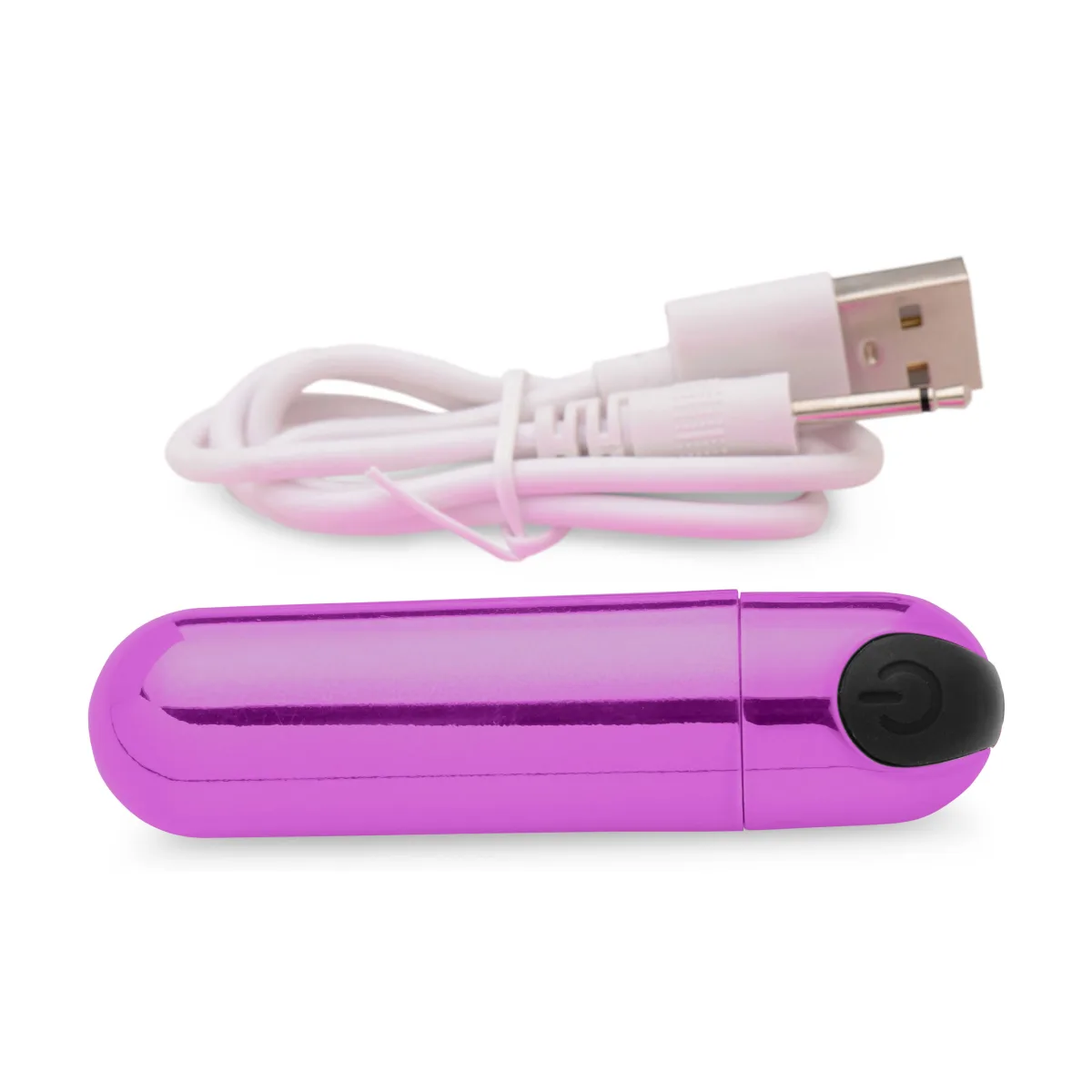 10x Rechargeable Vibrating Metallic Bullet - Purple - view 1