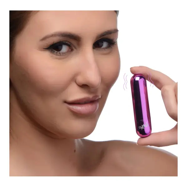 10X Rechargeable Metallic Bullet Vibrator 8 10x Rechargeable Vibrating Metallic Bullet - Purple - view 4