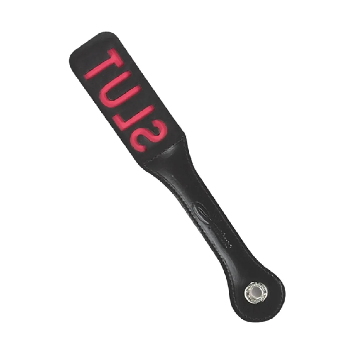12 Inch Leather Impression Paddle - Slut - bondage cuffs - main product image