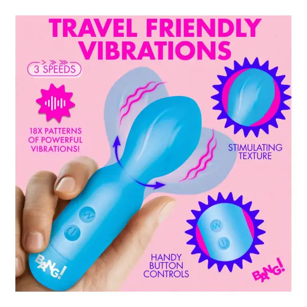 18x Vibrating Silicone Mini Wand - Blue - view 4