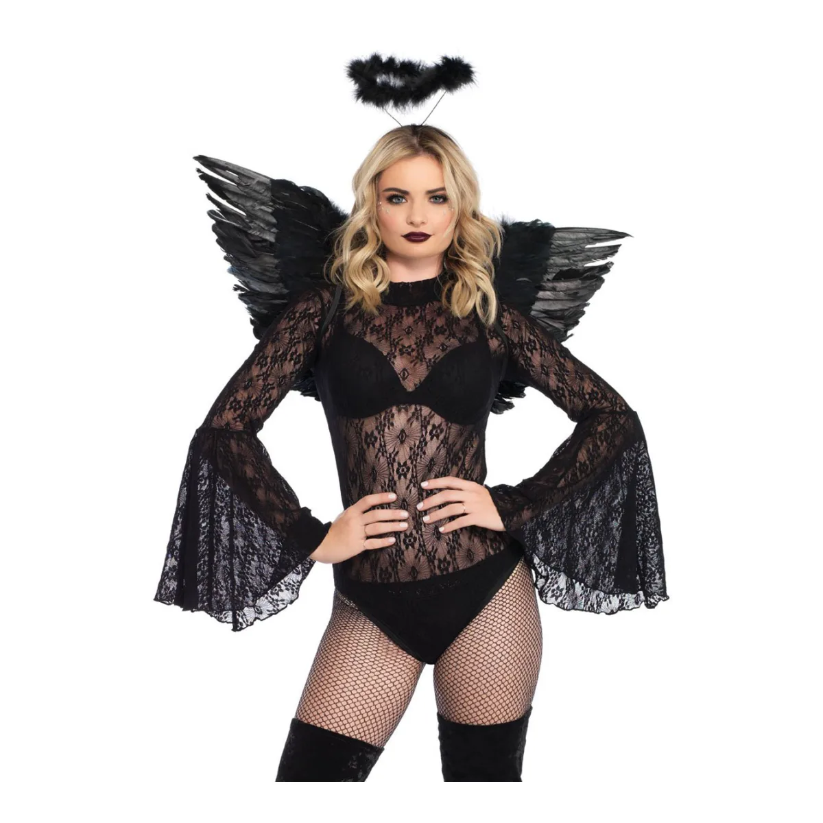 2 Pc Angel Accessory Kit - Black - lingerie - main product image