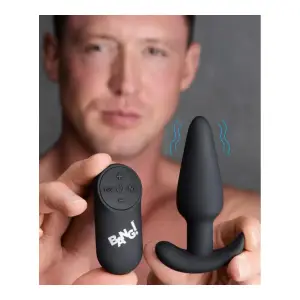 21x Silicone Butt Plug With Remote - Black - butt plugs - product image 4