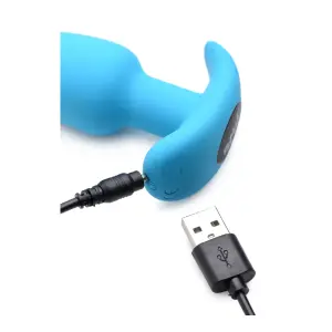 21x Silicone Butt Plug With Remote - Blue - butt plugs - main product image