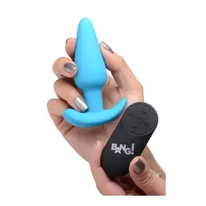 21x Silicone Butt Plug With Remote - Blue - butt plugs - product image 3
