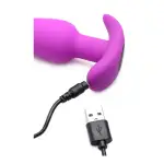 21x Silicone Butt Plug With Remote - Purple - butt plugs - main product image