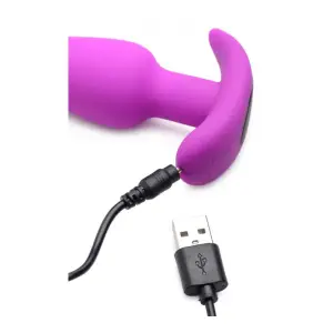 21x Silicone Butt Plug With Remote - Purple - butt plugs - main product image
