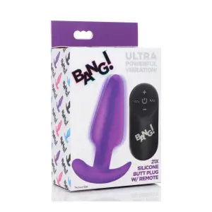 21x Silicone Butt Plug With Remote - Purple - butt plugs - product image 2