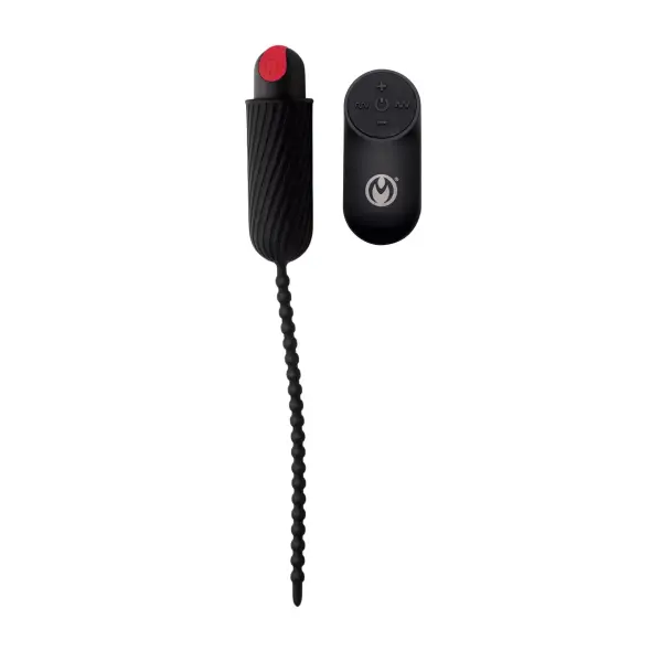 28x Dark Chain Rechargeable Remote Silicone Sound - Black vibrating cock ring remote - additional view