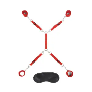 7 Pc Bed Spreader - Red bed restraint system - alternate product angle