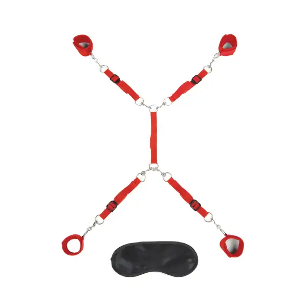 7 Pc Bed Spreader - Red bed restraint system - alternate product angle