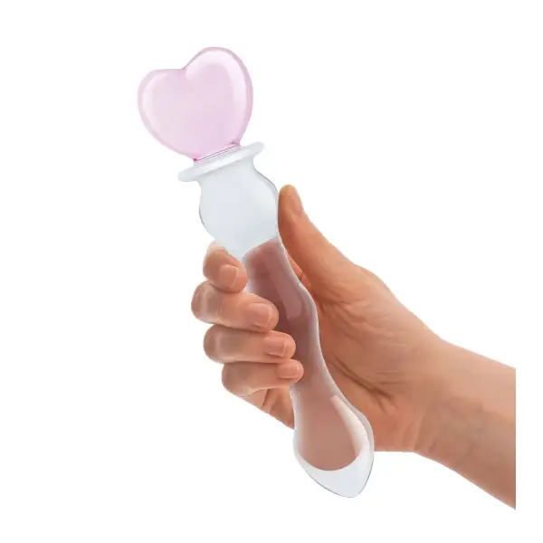 8 in Sweetheart Glass Dildo - Pink/clear - view 3