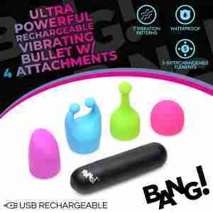 Bang - Rechargeable Bullet With 4 Attachments - Image 5