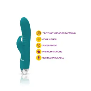 Alluring Come Hither Rabbit - Ocean – dual rabbit vibrator – view 3