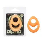 Alpha Glow-in-the-Dark Liquid Silicone Teardrop Ring - Orange best adjustable cock ring - main image