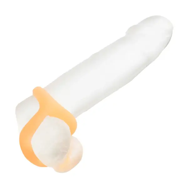 Alpha Glow-in-the-Dark Liquid Silicone Teardrop Ring - Orange best adjustable cock ring - additional view