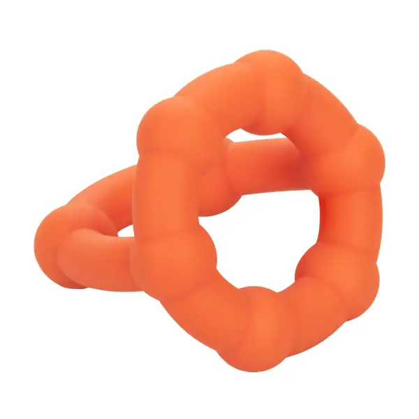 Alpha Liquid Silicone All Star Ring - Orange adjustable cock ring - additional view