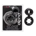 Alpha Liquid Silicone Dual Support Magnum Ring - Black silicone cock ring - main image