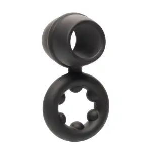 Alpha Liquid Silicone Dual Support Magnum Ring - Black silicone cock ring - alternate angle