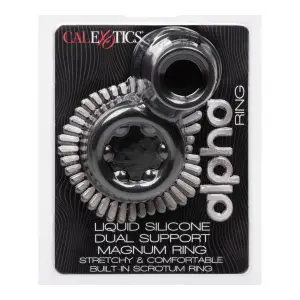 Alpha Liquid Silicone Dual Support Magnum Ring - Black silicone cock ring - product detail