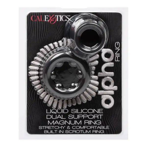 Alpha Liquid Silicone Dual Support Magnum Ring - Black silicone cock ring - product detail