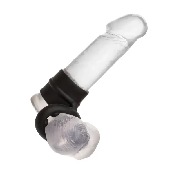 Alpha Liquid Silicone Dual Support Magnum Ring - Black silicone cock ring - additional view