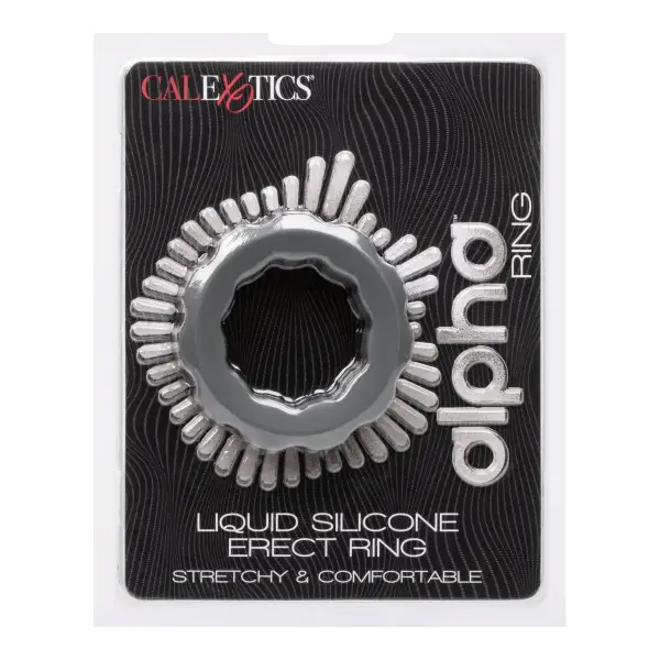 Alpha Liquid Silicone Erect Ring - Gray best beginner cock ring - additional view