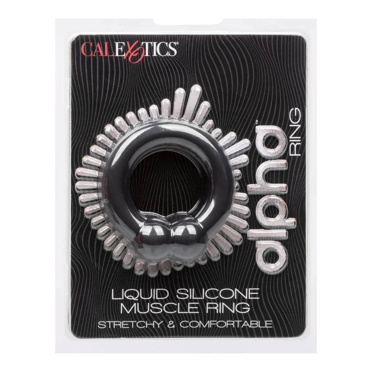 Alpha Liquid Silicone Muscle Ring - Black silicone cock ring - alternate angle