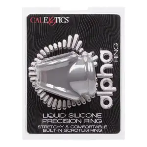 Alpha Liquid Silicone Precision Ring - Gray cock ring - alternate angle