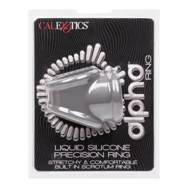 Alpha Liquid Silicone Precision Ring - Gray cock ring - alternate angle