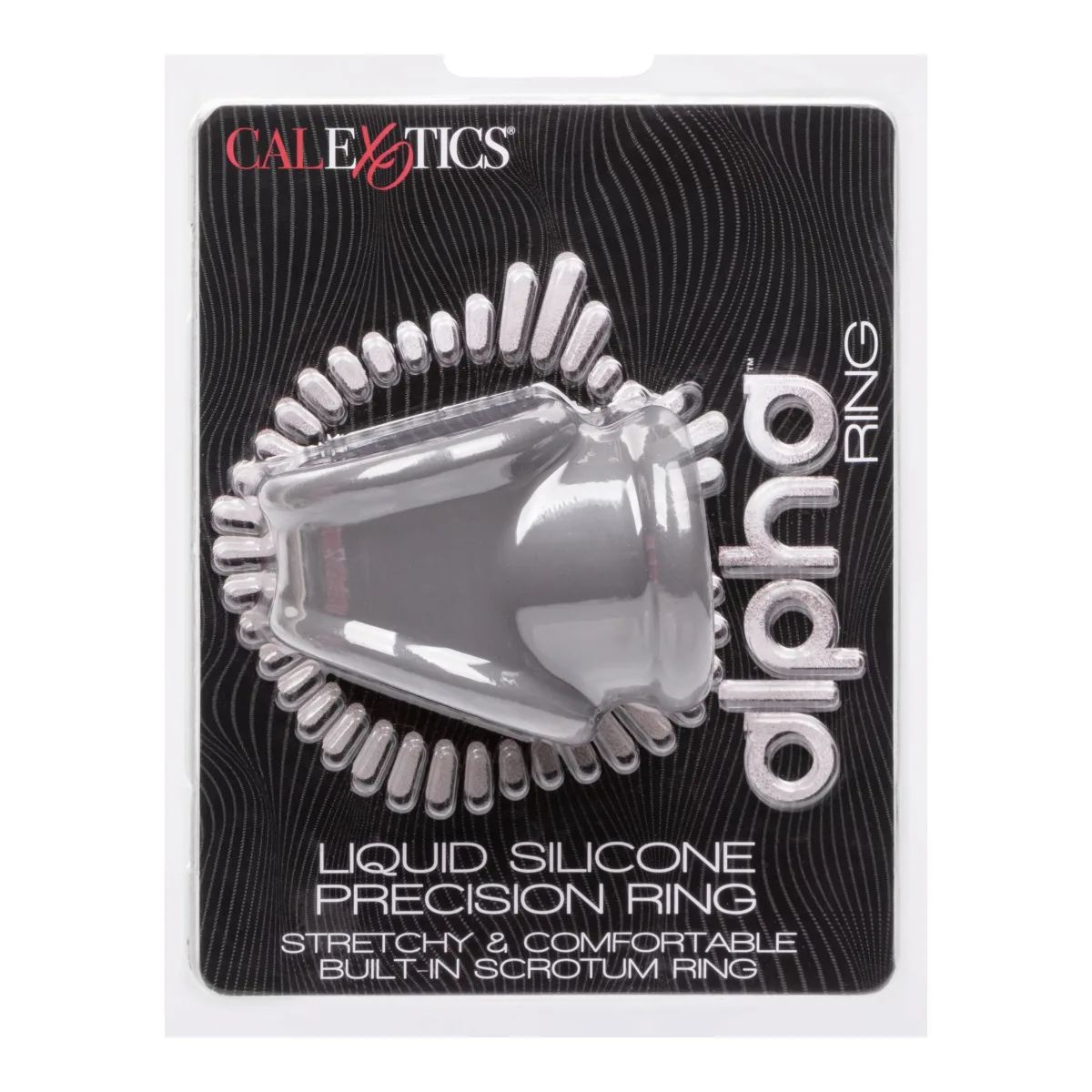 Alpha Liquid Silicone Precision Ring - Gray cock ring - alternate angle